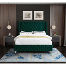 Meridian Savan Green Velvet King Bed IMAGE 8