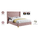  Color_Pink  Size_King  -- Savan Pink Velvet Upholstered King Bed IMAGE 16