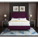  Color_Purple  Size_King  --  Savan Purple Velvet Upholstered King Bed IMAGE 8