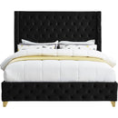  Color_Black  Size_Queen  --  Savan Black Velvet Upholstered Queen Bed IMAGE 5