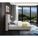  Color_Cream  Size_Queen  -- Savan Cream Velvet Upholstered Queen Bed IMAGE 12