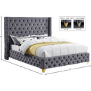  Color_Grey  Size_Queen  -- Savan Grey Velvet Upholstered Queen Bed IMAGE 15