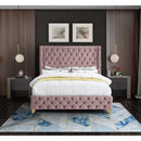  Color_Pink  Size_Queen  --  Savan Pink Velvet Upholstered Queen Bed IMAGE 7