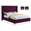 Meridian Savan Purple Velvet Queen Bed IMAGE 15