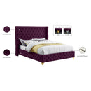 Meridian Savan Purple Velvet Queen Bed IMAGE 16