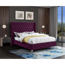  Color_Purple  Size_Queen  --  Savan Purple Velvet Upholstered Queen Bed IMAGE 4