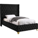 Meridian Savan Twin Upholstered Platform Bed SavanBlack-T IMAGE 1