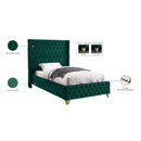  Color_Green  Size_Twin  --  Savan Green Velvet Upholstered Twin Bed IMAGE 6