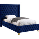 Meridian Savan Twin Upholstered Platform Bed SavanNavy-T IMAGE 1