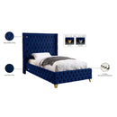  Color_Navy  Size_Twin  --  Savan Navy Velvet Upholstered Twin Bed IMAGE 6