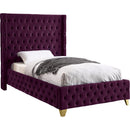 Meridian Savan Twin Upholstered Platform Bed SavanPurple-T IMAGE 1