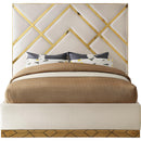 Color_Cream  Size_King  -- Vector Cream Velvet Upholstered King Bed IMAGE 3