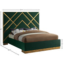  Color_Green  Size_King  -- Vector Green Velvet Upholstered King Bed IMAGE 5