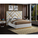  Color_White  Size_King  -- Vector White Velvet Upholstered King Bed IMAGE 2
