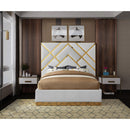  Color_White  Size_King  -- Vector White Velvet Upholstered King Bed IMAGE 4