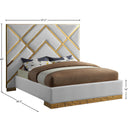  Color_White  Size_King  -- Vector White Velvet Upholstered King Bed IMAGE 5