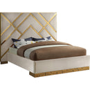 Meridian Vector Queen Upholstered Platform Bed VectorCream-Q IMAGE 1