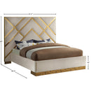  Color_Cream  Size_Queen  -- Vector Cream Velvet Upholstered Queen Bed IMAGE 5