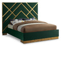  Color_Green Size_Queen -- Vector Green Velvet Upholstered Queen Bed IMAGE 1