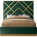  Color_Green  Size_Queen  -- Vector Green Velvet Upholstered Queen Bed IMAGE 3