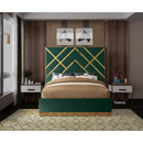  Color_Green  Size_Queen  -- Vector Green Velvet Upholstered Queen Bed IMAGE 4