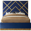  Color_Navy  Size_Queen  -- Vector Navy Velvet Upholstered Queen Bed IMAGE 3