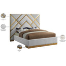  Color_White  Size_Queen  -- Vector White Velvet Upholstered Queen Bed IMAGE 6