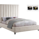  Color_Cream  Size_Full  -- Via Cream Velvet Upholstered Full Bed IMAGE 2
