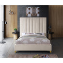  Color_Cream  Size_Full  -- Via Cream Velvet Upholstered Full Bed IMAGE 8