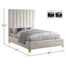  Color_Cream  Size_Full  -- Via Cream Velvet Upholstered Full Bed IMAGE 9