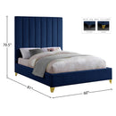  Color_Navy  Size_Full  -- Via Navy Velvet Upholstered Full Bed IMAGE 9