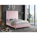  Color_Pink  Size_Full  -- Via Pink Velvet Upholstered Full Bed IMAGE 4