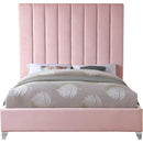 Meridian Via Pink Velvet Full Bed IMAGE 5