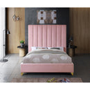  Color_Pink  Size_Full  -- Via Pink Velvet Upholstered Full Bed IMAGE 8