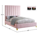  Color_Pink  Size_Full  -- Via Pink Velvet Upholstered Full Bed IMAGE 9
