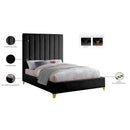  Color_Black  Size_King  -- Via Black Velvet Upholstered King Bed IMAGE 10