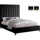  Color_Black  Size_King  -- Via Black Velvet Upholstered King Bed IMAGE 2