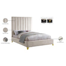  Color_Cream  Size_King  -- Via Cream Velvet Upholstered King Bed IMAGE 10