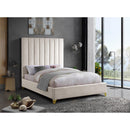  Color_Cream  Size_King  -- Via Cream Velvet Upholstered King Bed IMAGE 4