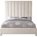  Color_Cream  Size_King  -- Via Cream Velvet Upholstered King Bed IMAGE 5