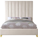  Color_Cream  Size_King  -- Via Cream Velvet Upholstered King Bed IMAGE 6