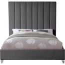  Color_Grey  Size_King  -- Via Grey Velvet Upholstered King Bed IMAGE 5