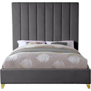  Color_Grey  Size_King  -- Via Grey Velvet Upholstered King Bed IMAGE 6