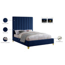  Color_Navy  Size_King  -- Via Navy Velvet Upholstered King Bed IMAGE 10