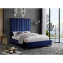  Color_Navy  Size_King  -- Via Navy Velvet Upholstered King Bed IMAGE 3