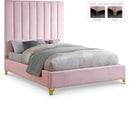  Color_Pink  Size_King  -- Via Pink Velvet Upholstered King Bed IMAGE 1