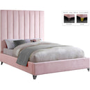  Color_Pink  Size_King  -- Via Pink Velvet Upholstered King Bed IMAGE 2