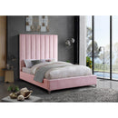 Color_Pink  Size_King  -- Via Pink Velvet Upholstered King Bed IMAGE 3