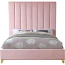  Color_Pink  Size_King  -- Via Pink Velvet Upholstered King Bed IMAGE 6