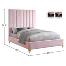  Color_Pink  Size_King  -- Via Pink Velvet Upholstered King Bed IMAGE 9